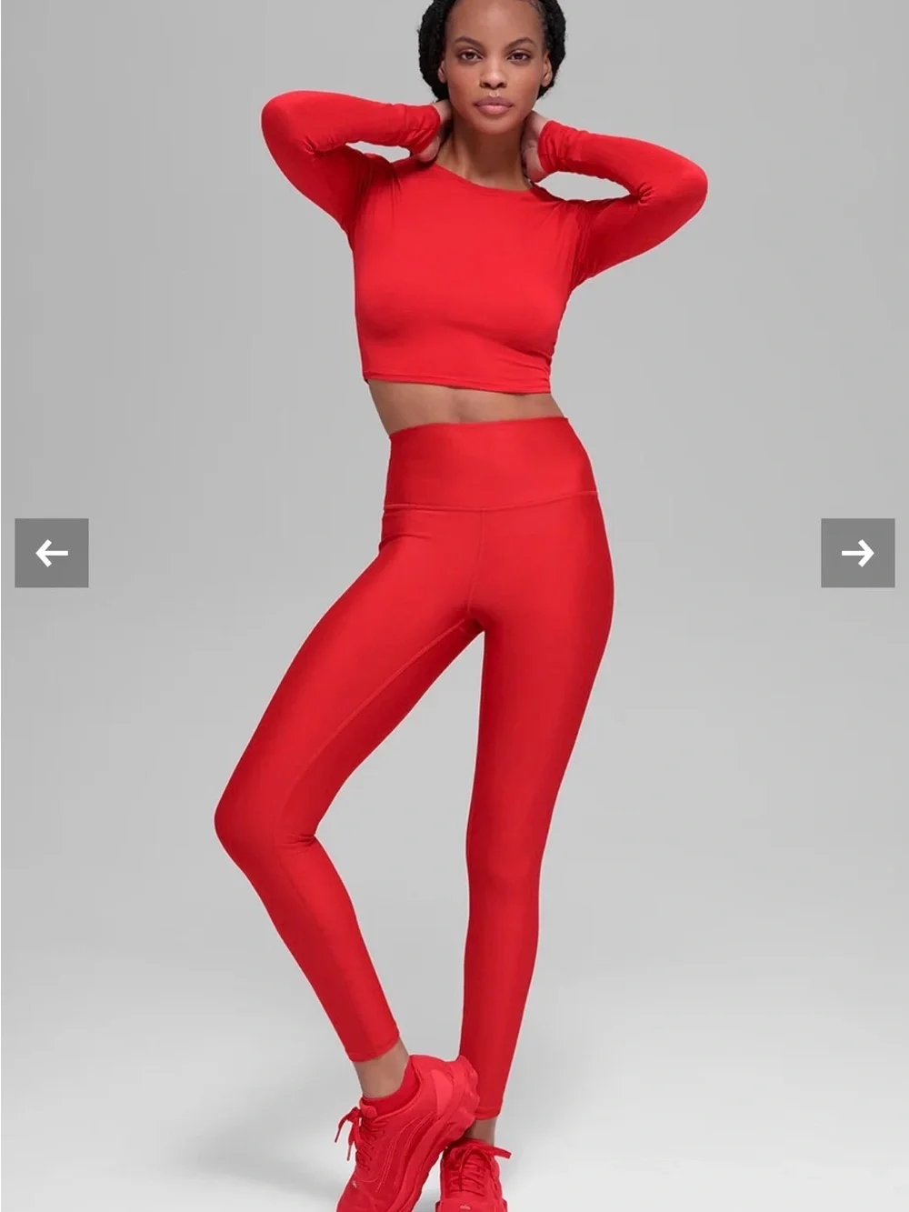 Alo - Red High-Waisted Performance Leggings - Women's Activewear